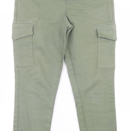 Papaya Womens Green  Cotton Skinny Jeans Size 12 L26 in Regular Button - Cargo Jeans