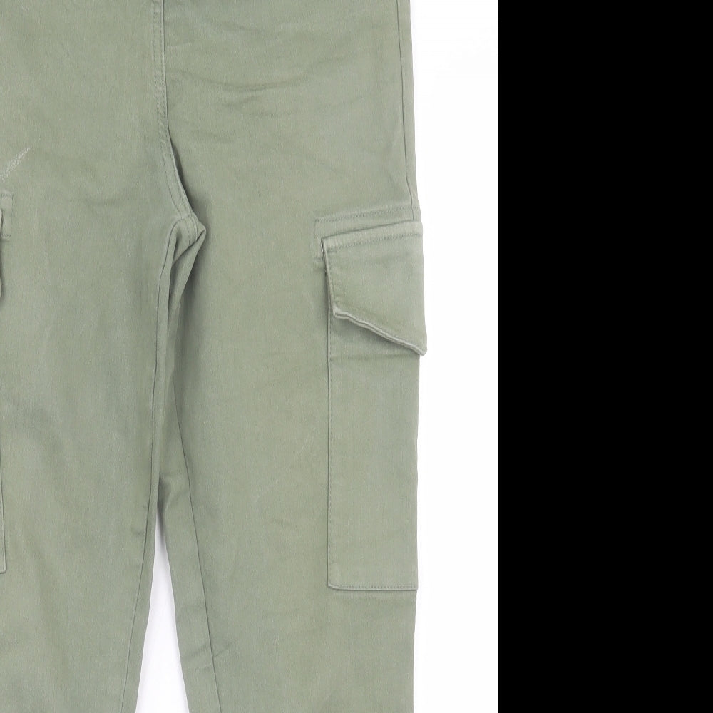 Papaya Womens Green  Cotton Skinny Jeans Size 12 L26 in Regular Button - Cargo Jeans