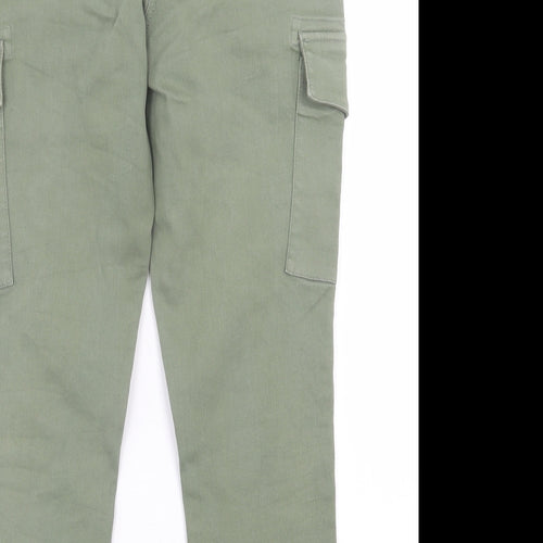 Papaya Womens Green  Cotton Skinny Jeans Size 12 L26 in Regular Button - Cargo Jeans