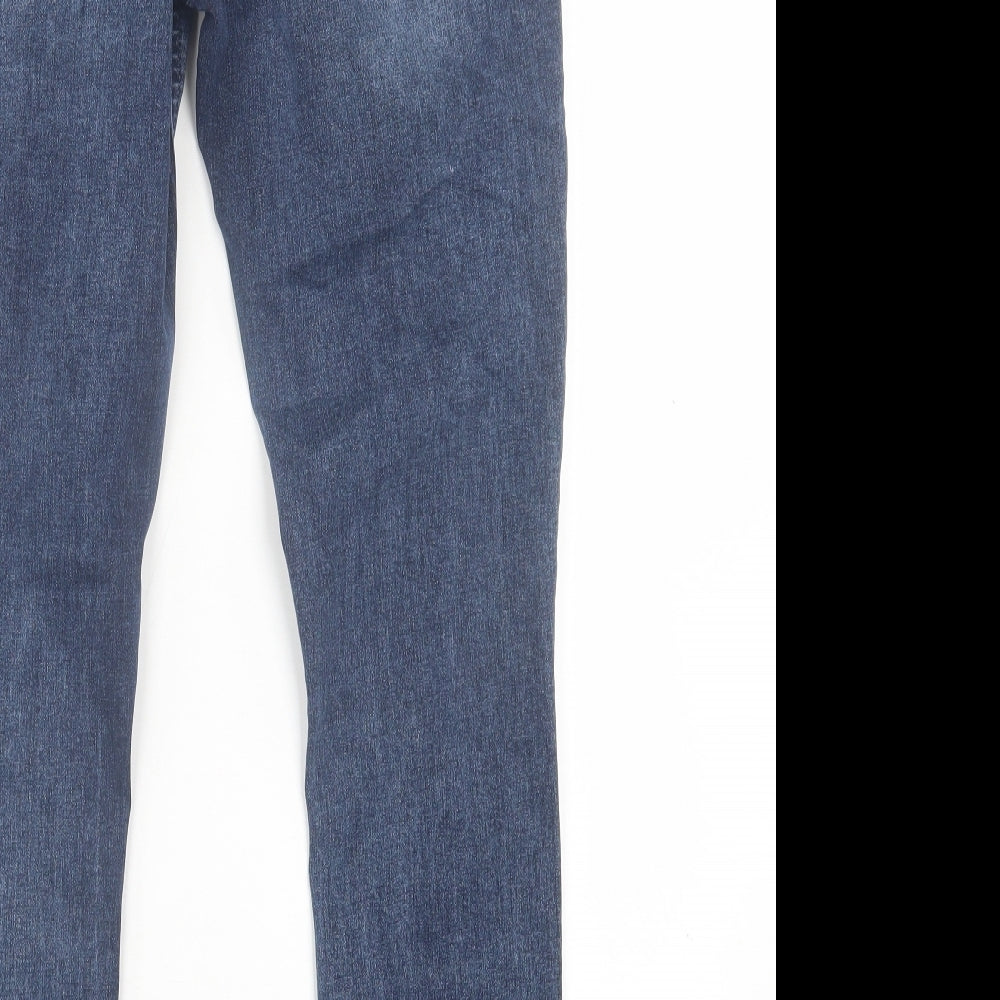 Papaya Womens Blue  Cotton Skinny Jeans Size 12 L29 in Regular Button