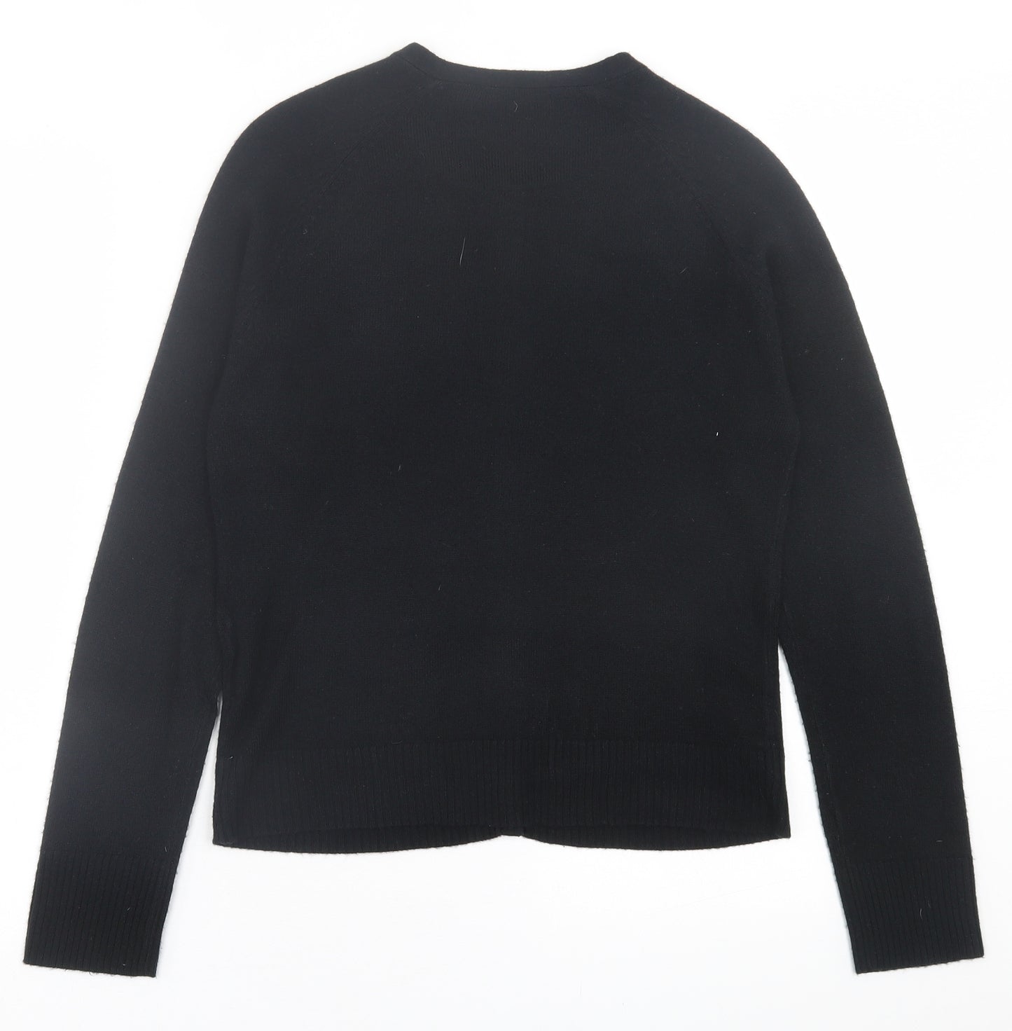 Great Plains Womens Black Crew Neck  Acrylic Cardigan Jumper Size M