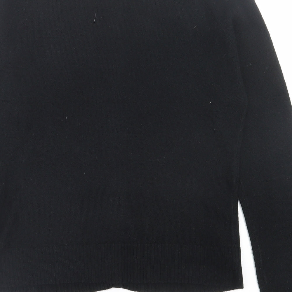 Great Plains Womens Black Crew Neck  Acrylic Cardigan Jumper Size M