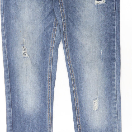 Pieces Womens Blue  Cotton Skinny Jeans Size S L31 in Regular Button