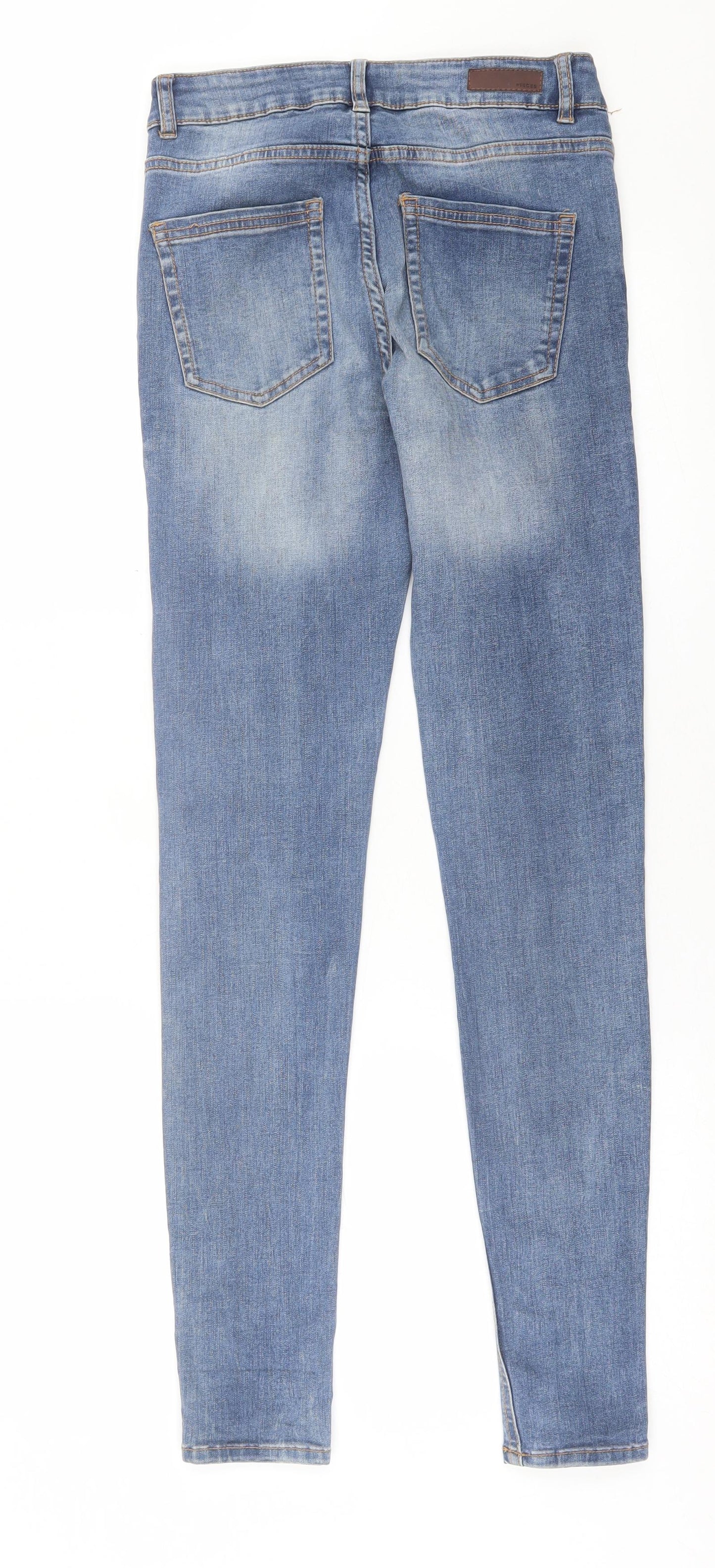 Pieces Womens Blue  Cotton Skinny Jeans Size S L31 in Regular Button