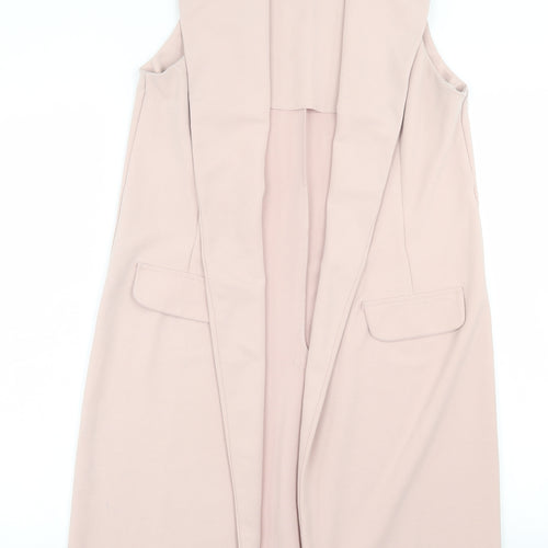 New Look Womens Pink  Polyester Kimono Tank Size 12 V-Neck
