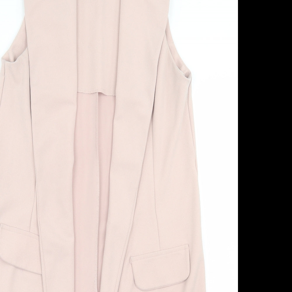 New Look Womens Pink  Polyester Kimono Tank Size 12 V-Neck