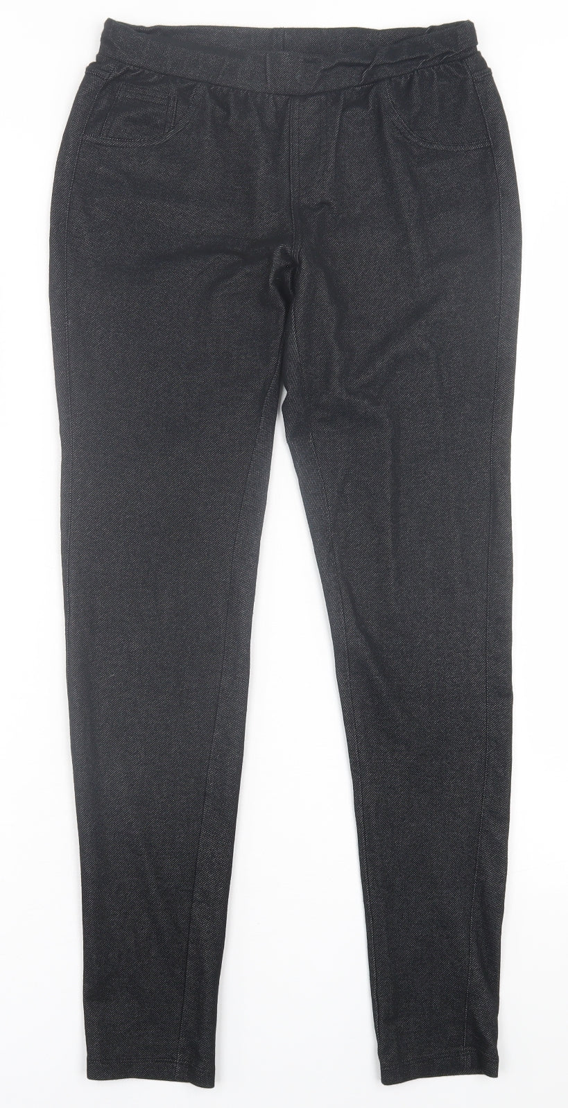 ESMARA Womens Black  Cotton Capri Leggings Size S L28 in