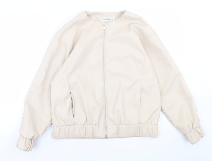 Gallery Womens Beige Jacket Size 10 Zip