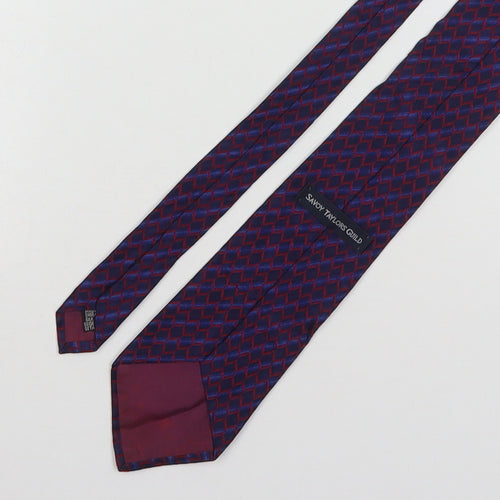 Savoy Taylors Guild Mens Multicoloured Geometric Silk Pointed Tie One Size