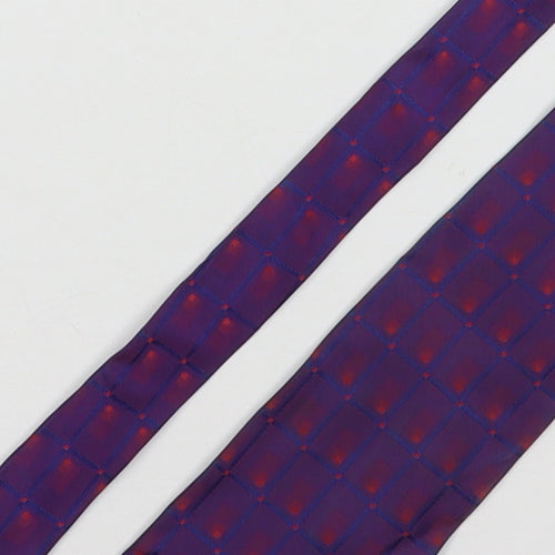 David Moss Mens Purple Plaids & Checks Silk Pointed Tie One Size