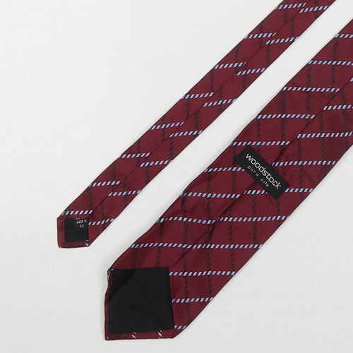 Woodstock Mens Multicoloured Striped Silk Pointed Tie One Size
