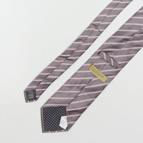 Collezione Mens Multicoloured Striped Silk Pointed Tie One Size