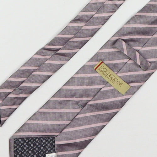 Collezione Mens Multicoloured Striped Silk Pointed Tie One Size