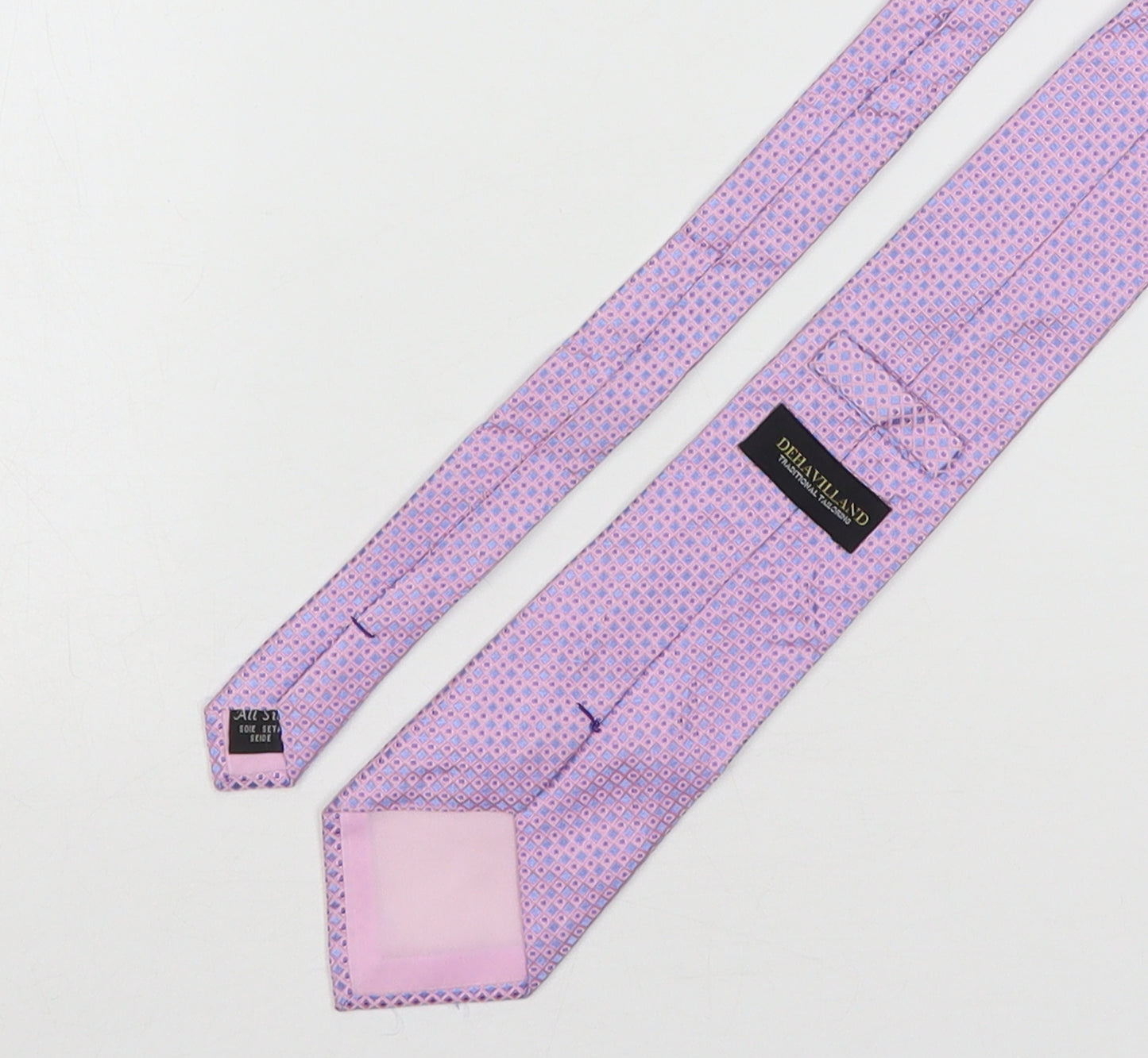 Dehavilland Mens Multicoloured Plaids & Checks Silk Pointed Tie One Size