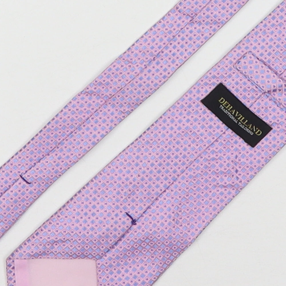 Dehavilland Mens Multicoloured Plaids & Checks Silk Pointed Tie One Size