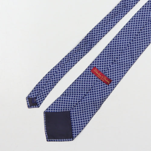 Debenham & Freeman  Mens Blue Plaids & Checks Silk Pointed Tie One Size
