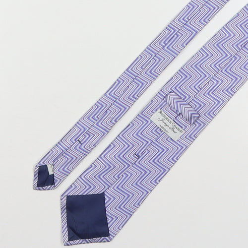 Roderick Charles  Mens Multicoloured Geometric Silk Pointed Tie One Size