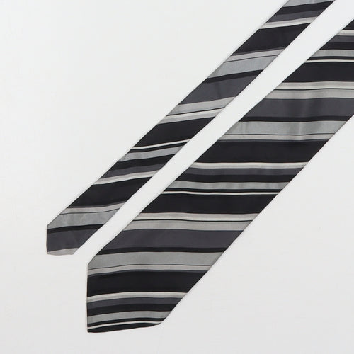Cezan Mens Multicoloured Striped Silk Pointed Tie One Size