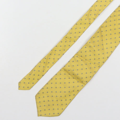 Marks and Spencer Mens Gold Geometric Silk Pointed Tie One Size