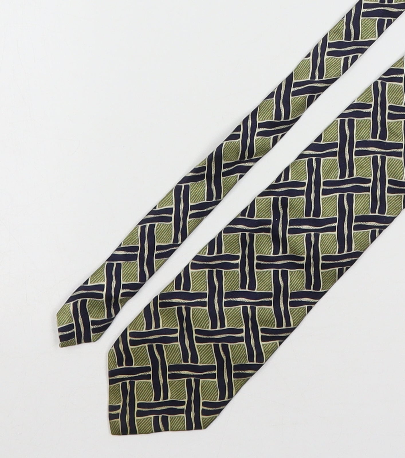 Cezan Mens Multicoloured Geometric Silk Pointed Tie One Size