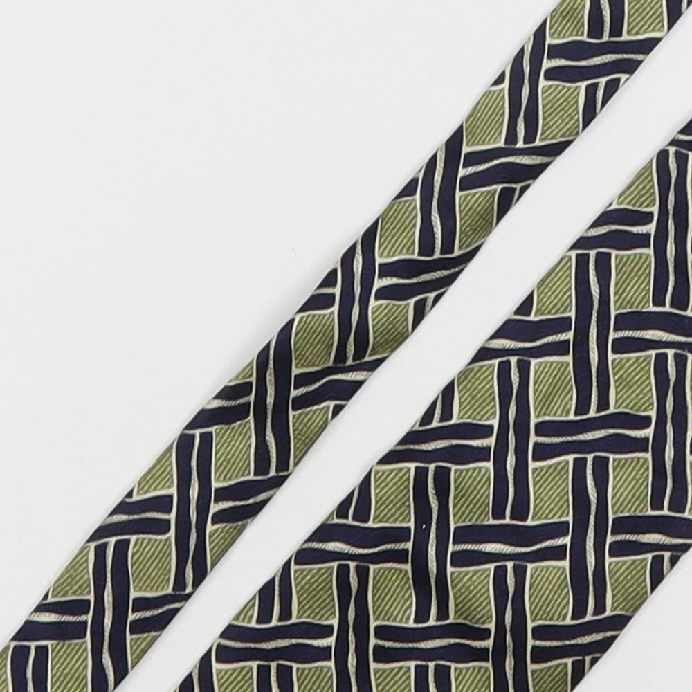 Cezan Mens Multicoloured Geometric Silk Pointed Tie One Size