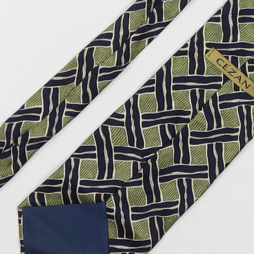 Cezan Mens Multicoloured Geometric Silk Pointed Tie One Size