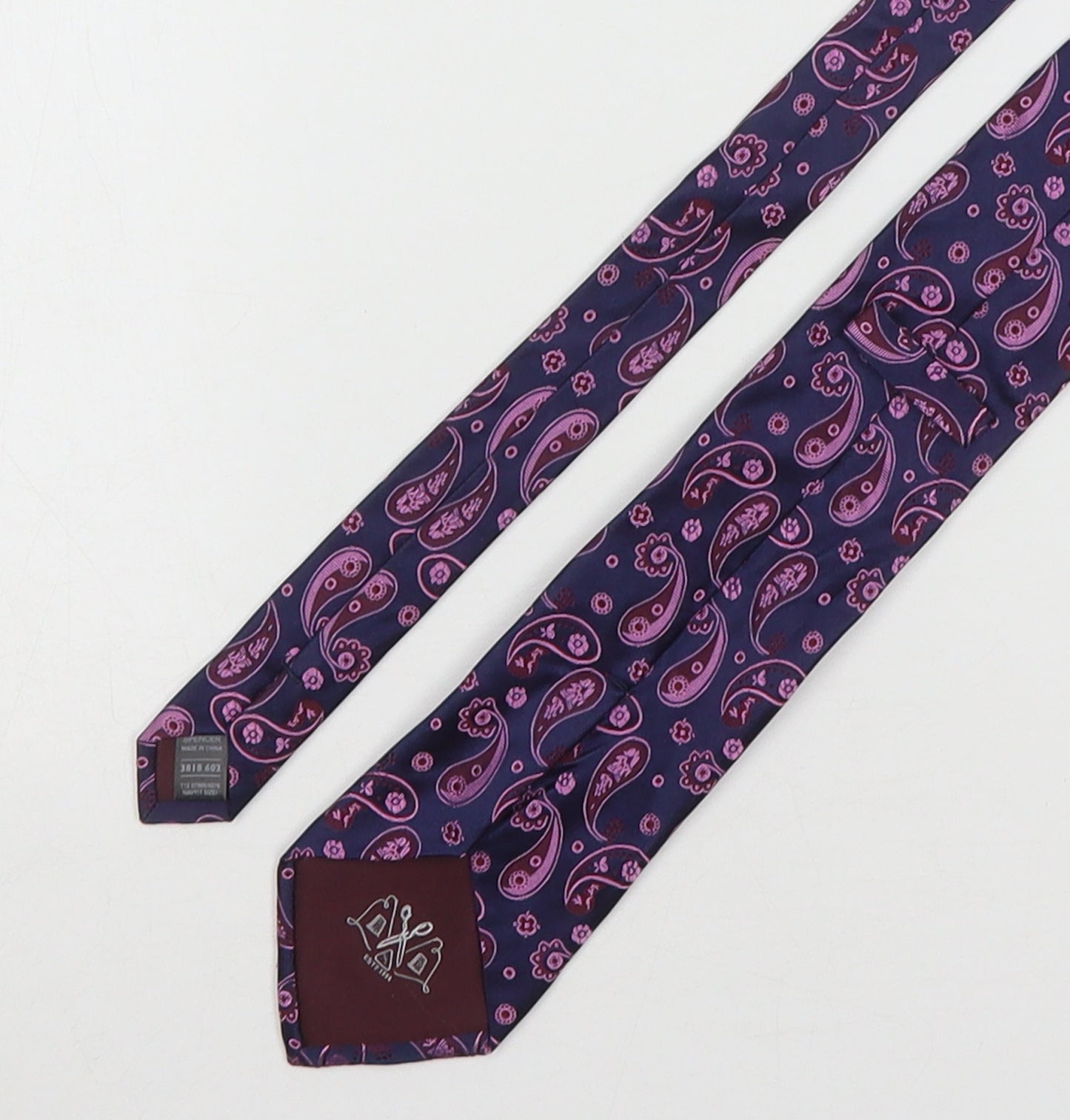 Marks and Spencer Mens Multicoloured Paisley Silk Pointed Tie One Size