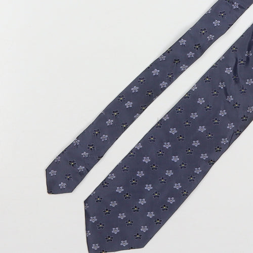 Blazer Mens Grey Floral Silk Pointed Tie One Size