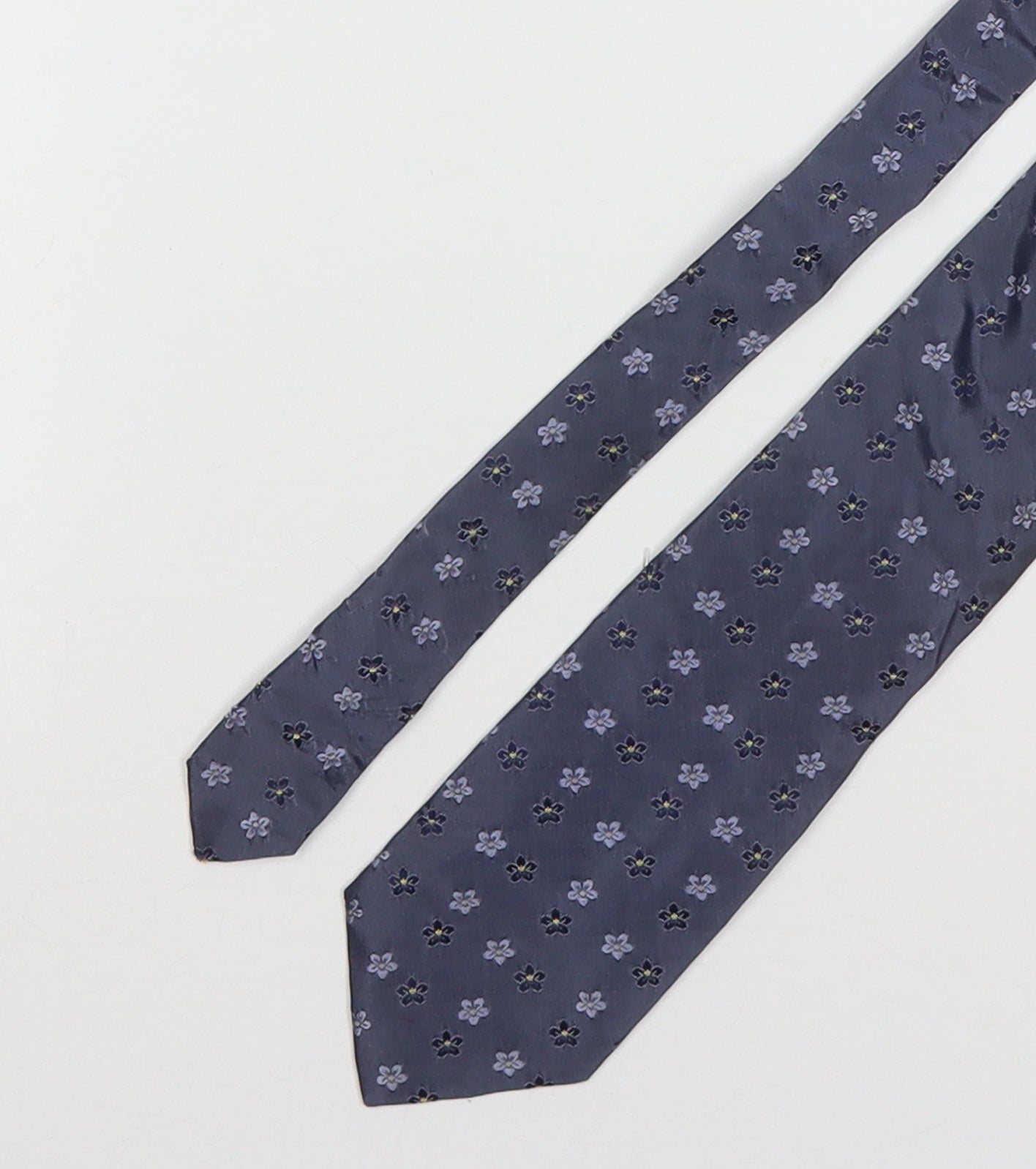 Blazer Mens Grey Floral Silk Pointed Tie One Size