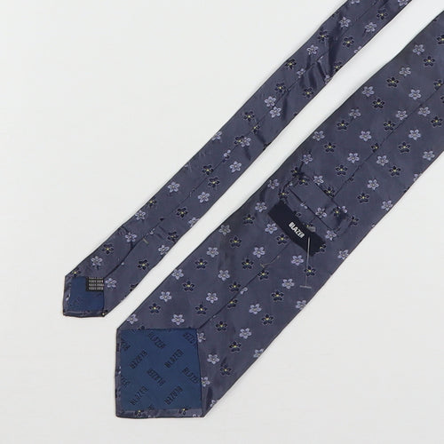 Blazer Mens Grey Floral Silk Pointed Tie One Size