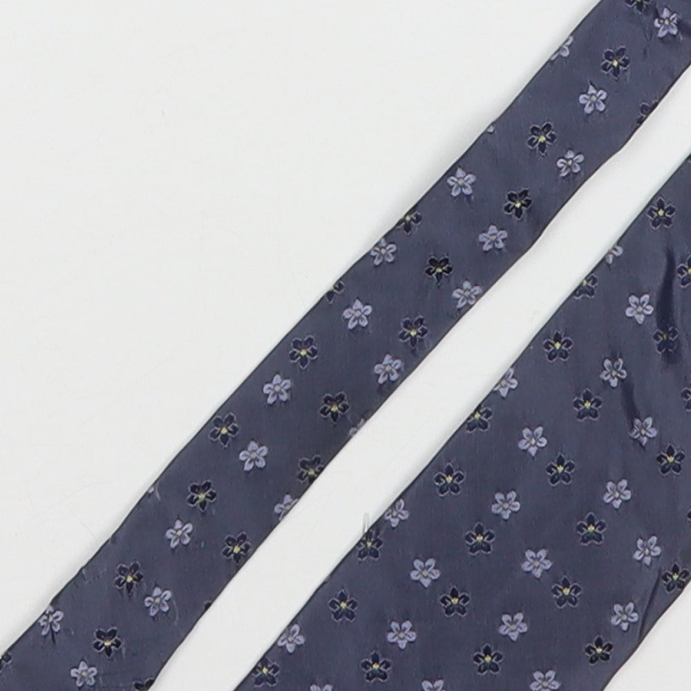Blazer Mens Grey Floral Silk Pointed Tie One Size