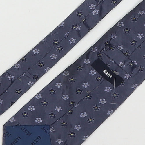 Blazer Mens Grey Floral Silk Pointed Tie One Size