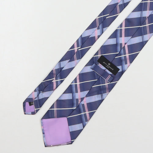 Jeff Banks  Mens Multicoloured Plaids & Checks Silk Pointed Tie One Size