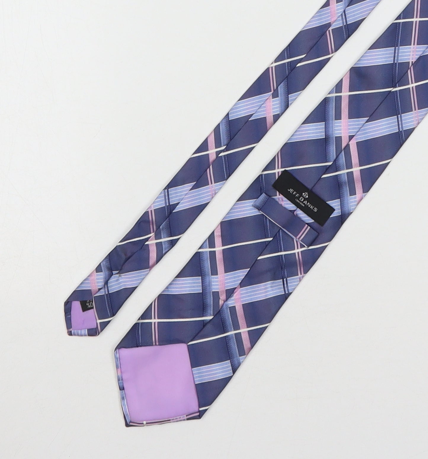 Jeff Banks  Mens Multicoloured Plaids & Checks Silk Pointed Tie One Size