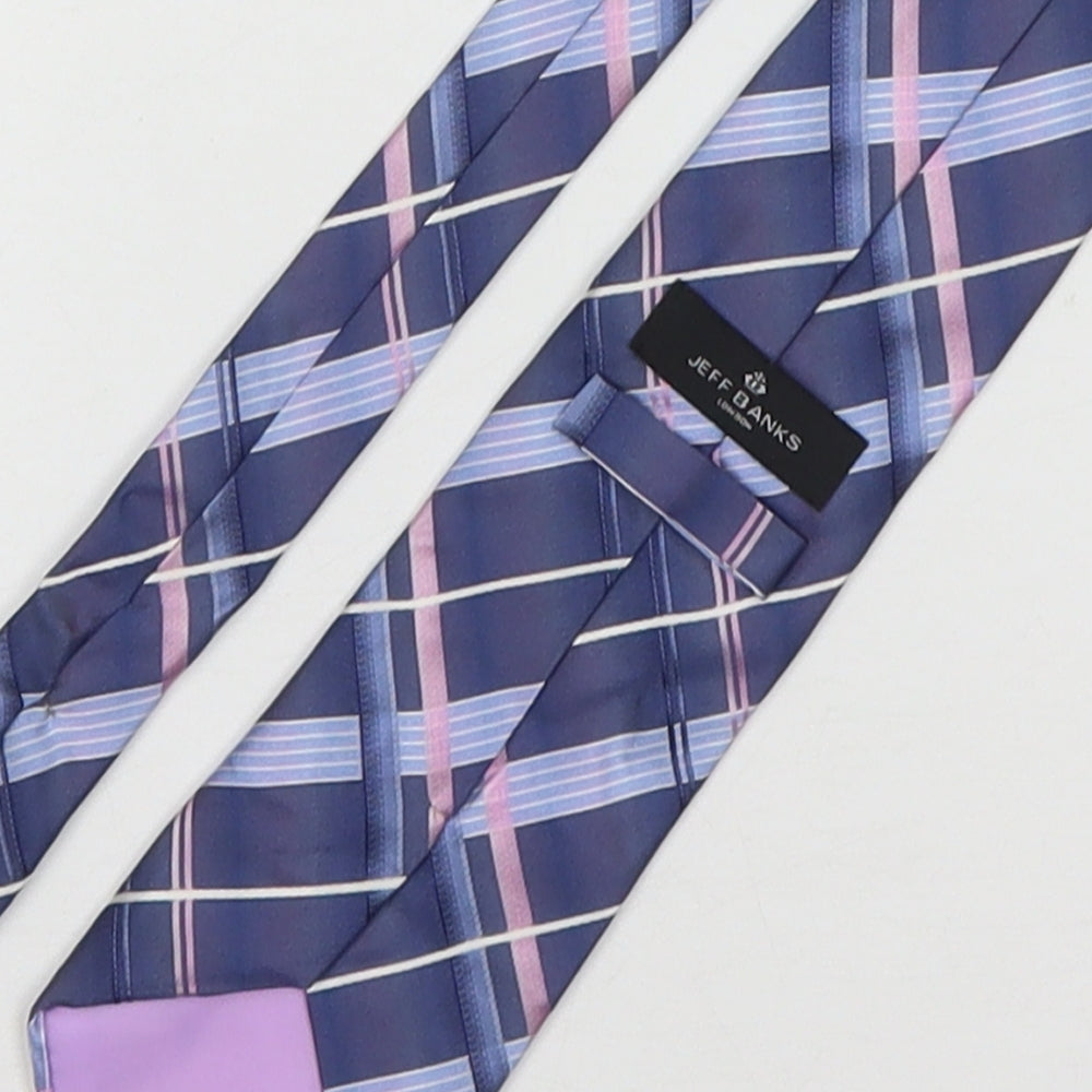 Jeff Banks  Mens Multicoloured Plaids & Checks Silk Pointed Tie One Size