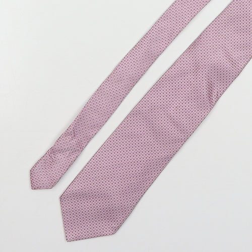 Racing Green Mens Pink Polka Dot Silk Pointed Tie One Size