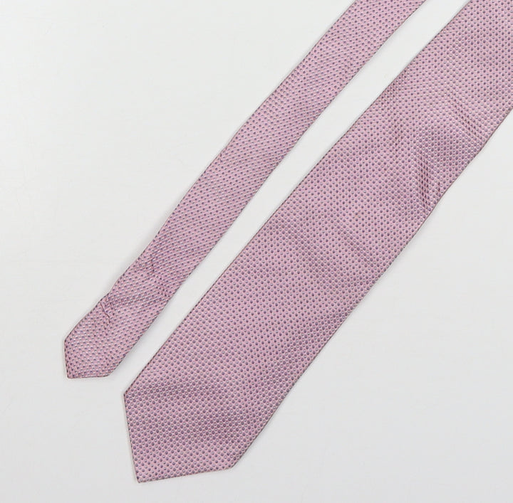 Racing Green Mens Pink Polka Dot Silk Pointed Tie One Size