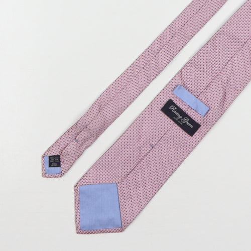 Racing Green Mens Pink Polka Dot Silk Pointed Tie One Size