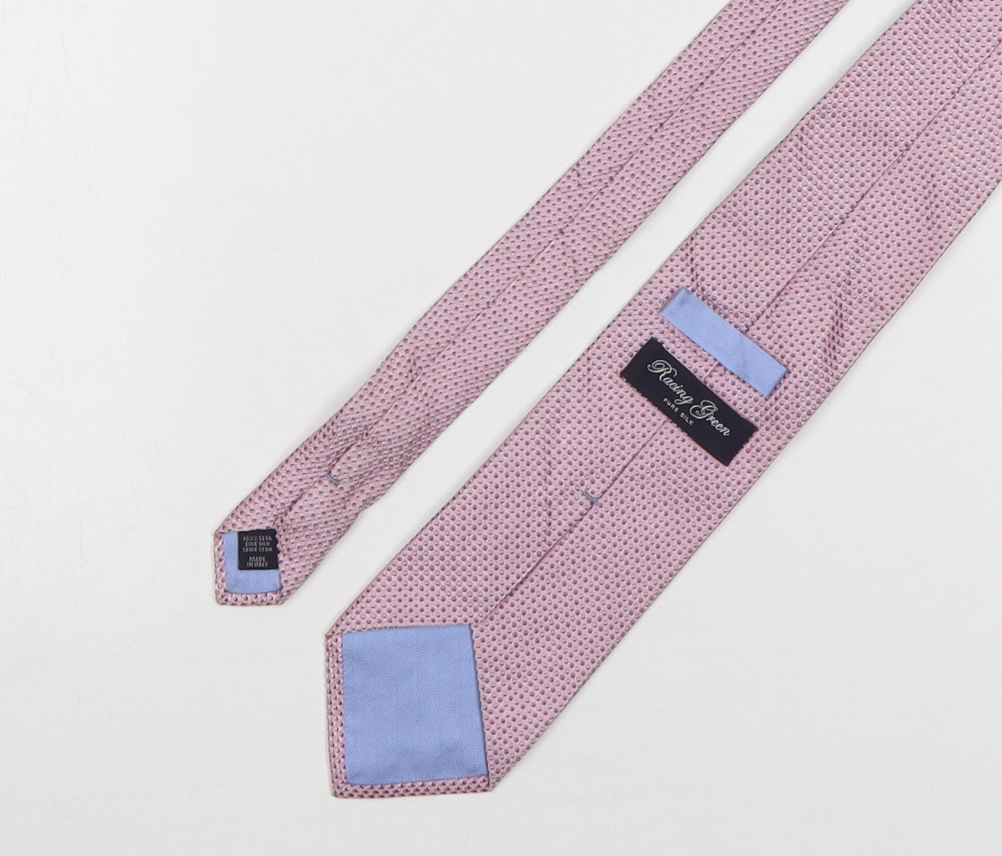 Racing Green Mens Pink Polka Dot Silk Pointed Tie One Size