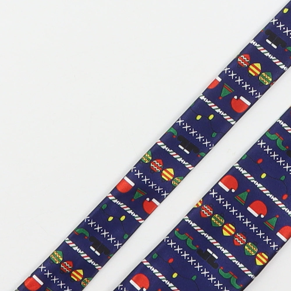 Marks and Spencer Mens Multicoloured Geometric Silk Pointed Tie One Size - Christmas