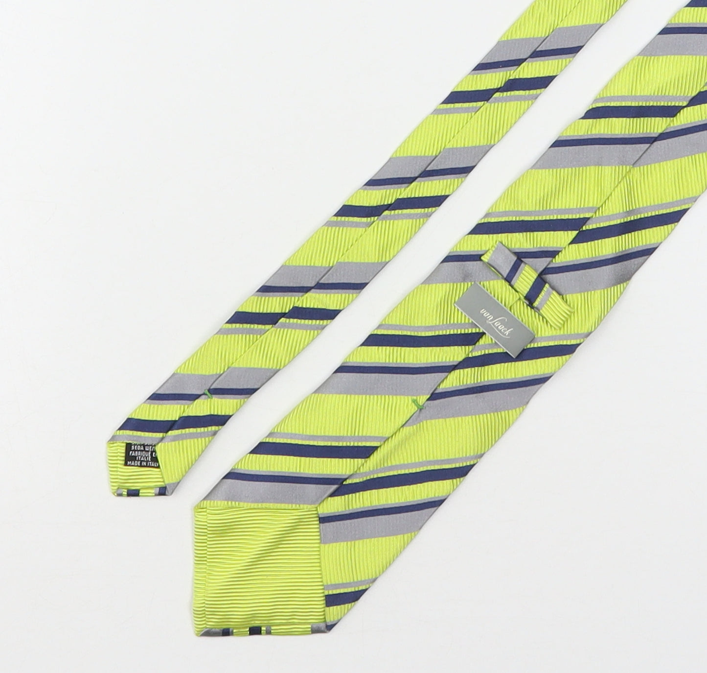 Van Laack Mens Multicoloured Striped Silk Pointed Tie One Size