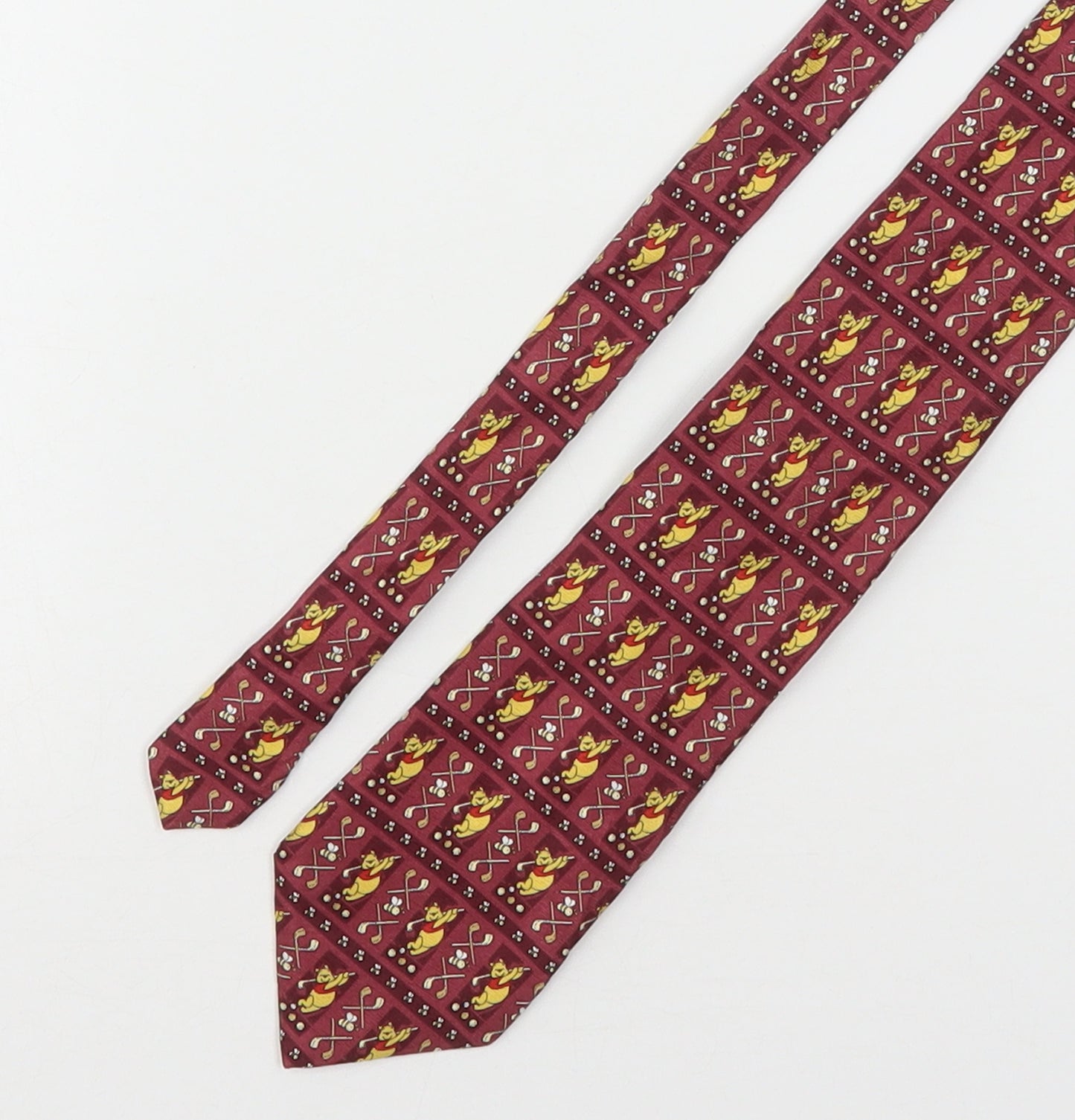 Tie Rack  Mens Multicoloured Geometric Silk Pointed Tie One Size - Winnie The Pooh
