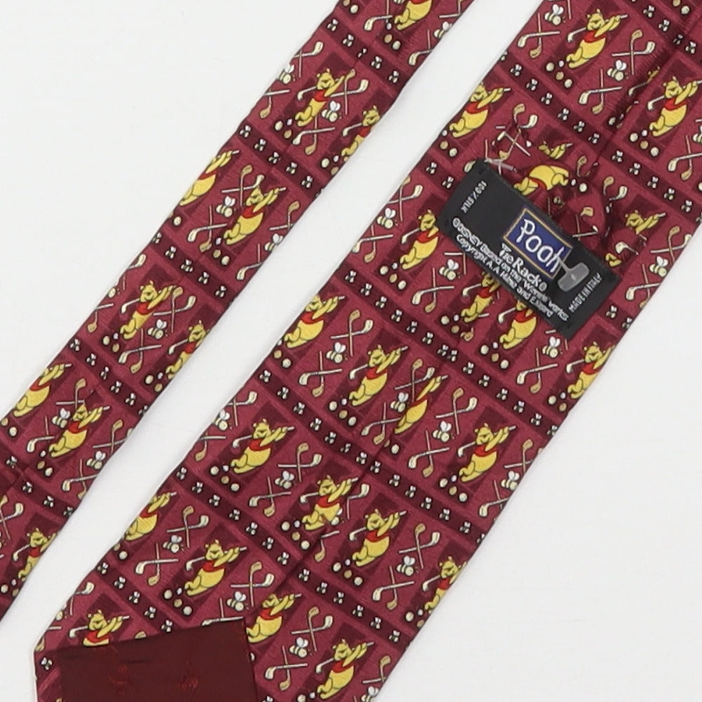 Tie Rack  Mens Multicoloured Geometric Silk Pointed Tie One Size - Winnie The Pooh