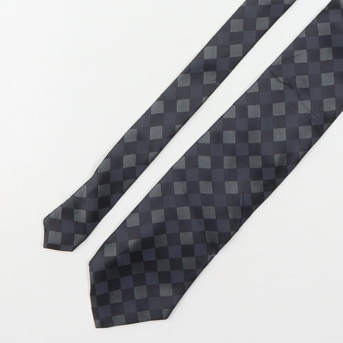 Frangi Mens Grey Plaids & Checks Silk Pointed Tie One Size