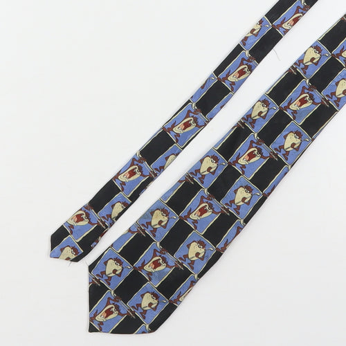 Looney Toons Mens Multicoloured Plaids & Checks Polyester Pointed Tie One Size - Tasmanian Devil