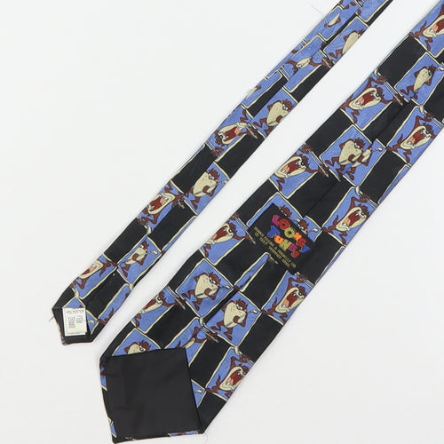 Looney Toons Mens Multicoloured Plaids & Checks Polyester Pointed Tie One Size - Tasmanian Devil