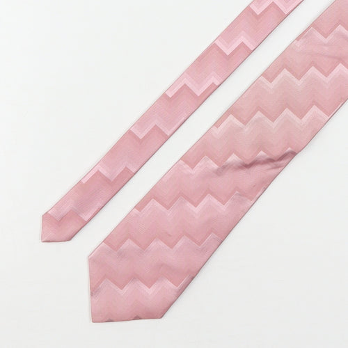 Michaelis Mens Pink Geometric Silk Pointed Tie One Size