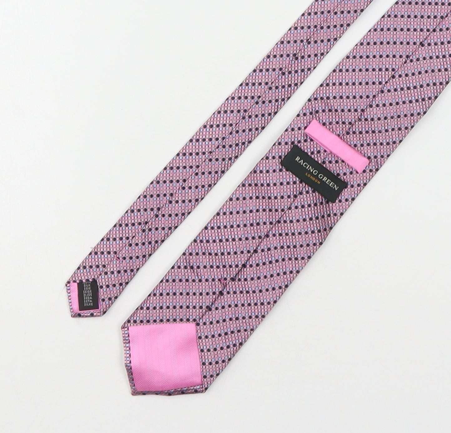 Racing Green Mens Multicoloured Geometric Silk Pointed Tie One Size