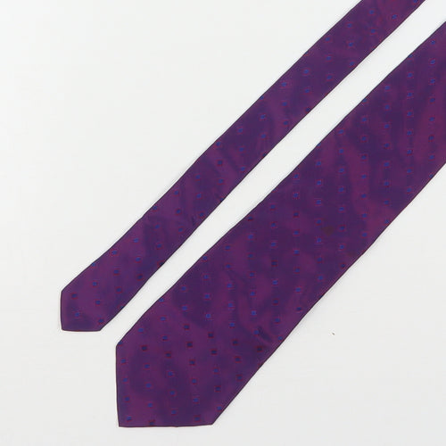 Davis Moss Mens Purple Geometric Silk Pointed Tie One Size