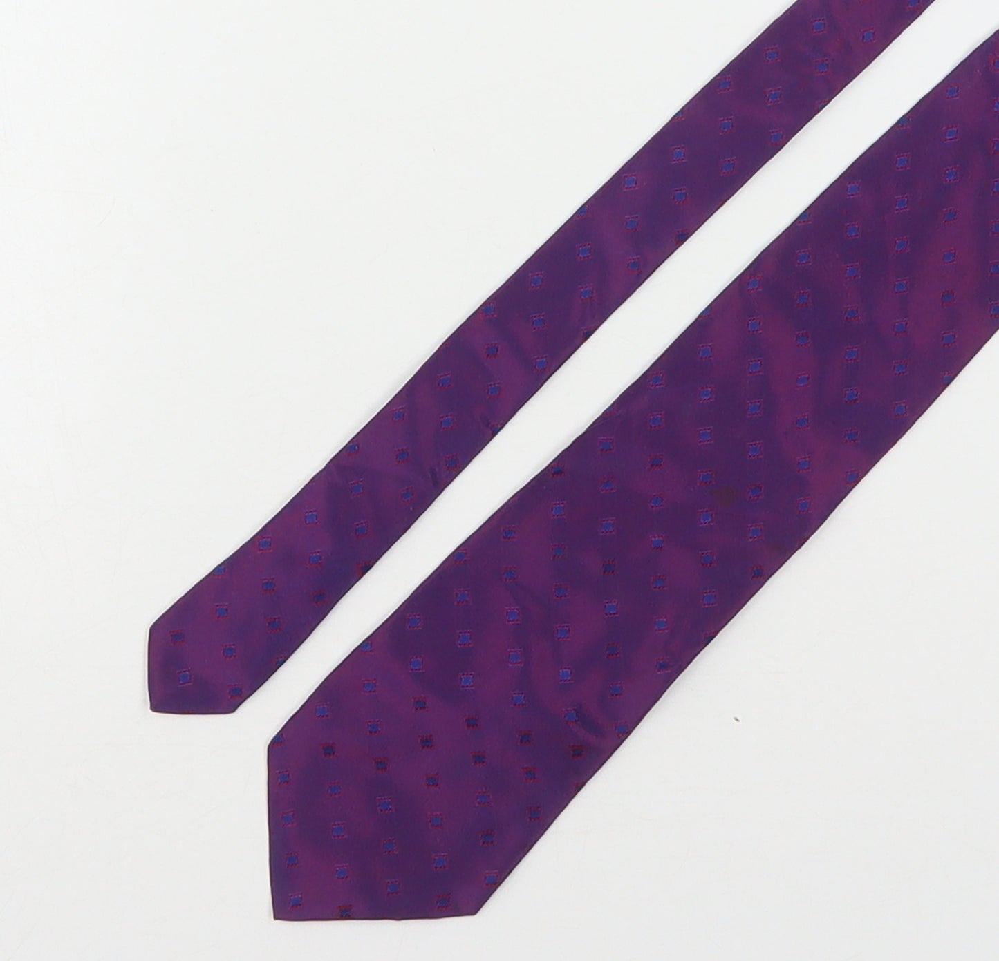 Davis Moss Mens Purple Geometric Silk Pointed Tie One Size